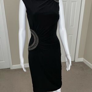 Elegant Black Dress with Silver Accents